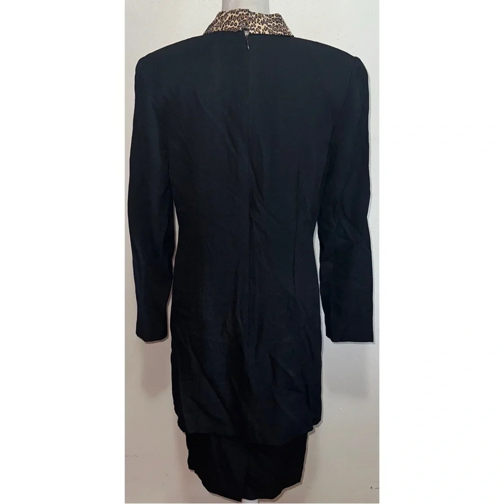 Vintage NWT Union Made Leopard Print Trim Dress - Picture 5 of 12